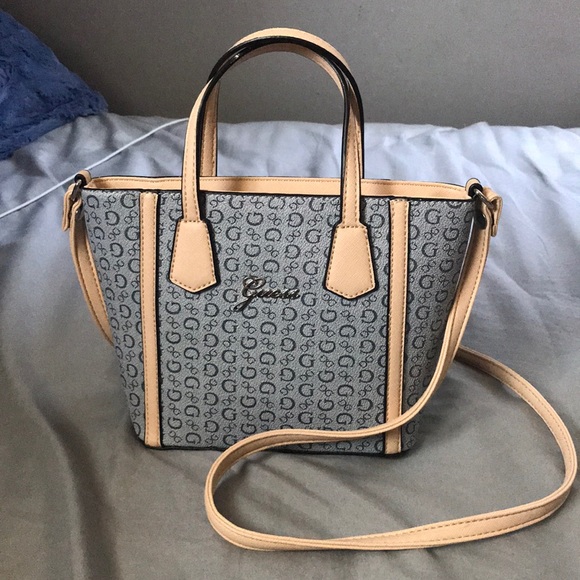guess cream handbag